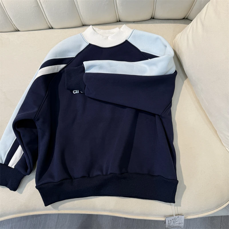 320儿童时尚休闲加绒套头卫衣-8195