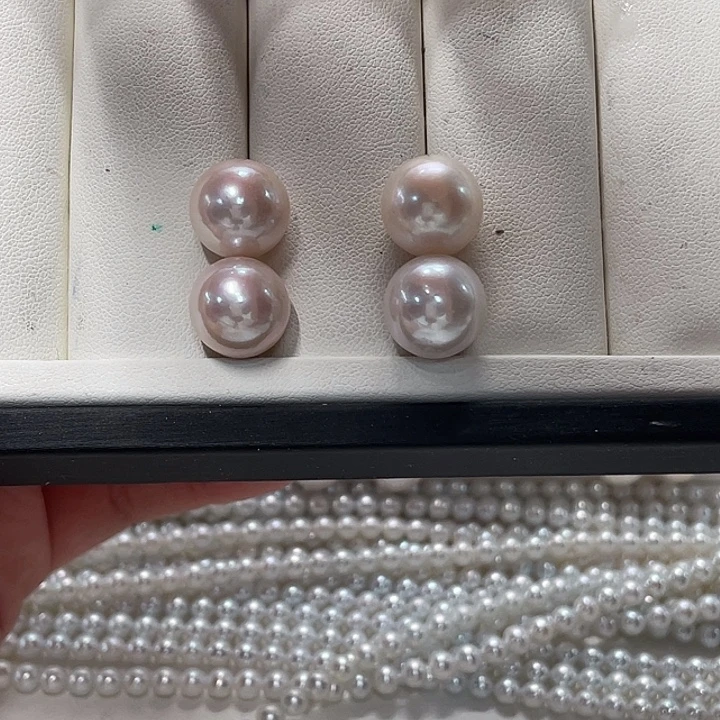 足银12.5-13mm正圆裸粉对珠no退换定制