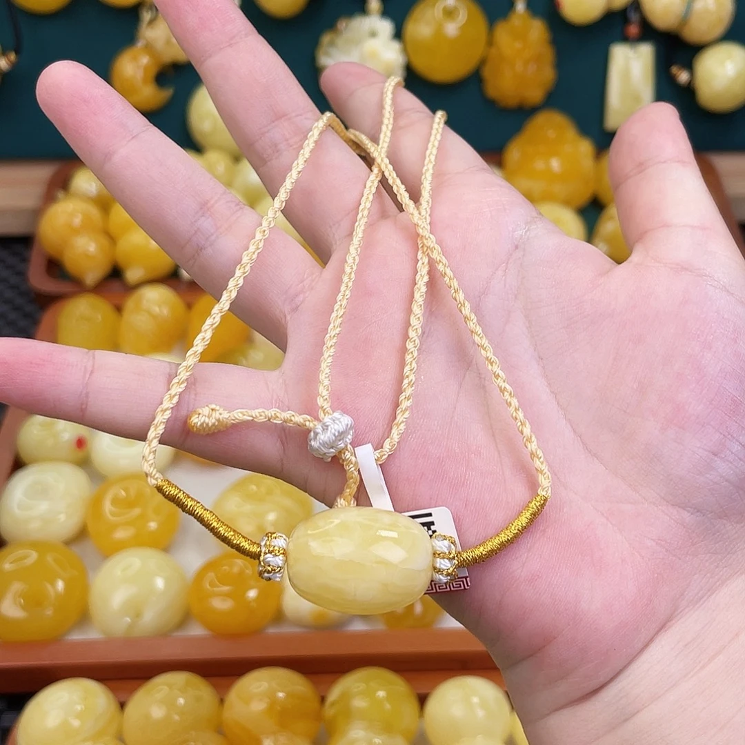 蜜蜡未镶嵌毛衣链蜜蜡
