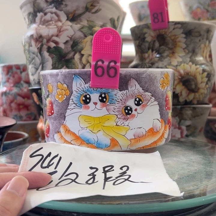 景德镇手绘花盆满38包邮偏远地区除外