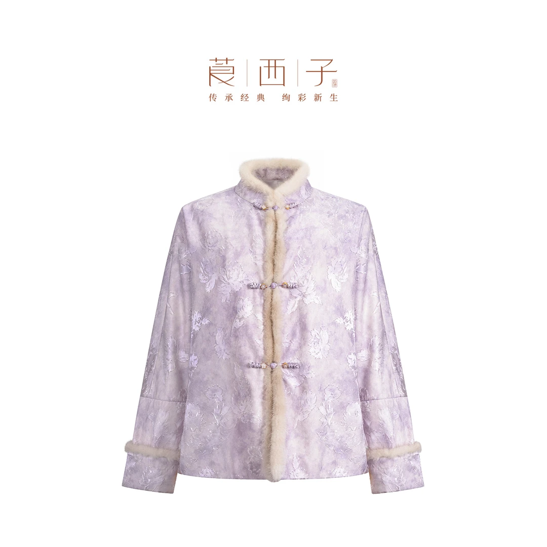【醉秋】新中式立领对襟毛条包边贵气修身保暖复古盘扣老钱风新棉衣