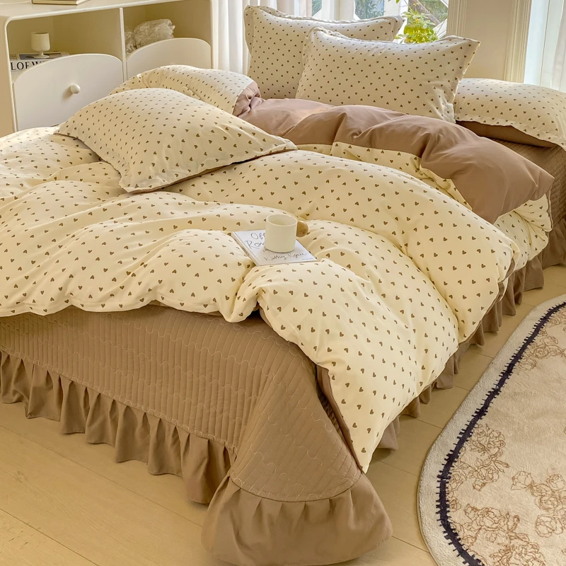 【床盖款 小碎花针织棉床盖四件套 厂家直销】四季款四件套2025新款