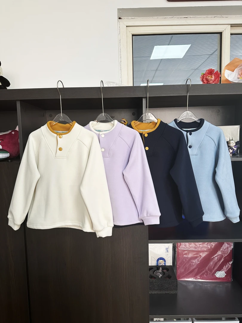 儿童加厚卫衣秋冬新款男童半高领撞色中大童时尚上衣1215