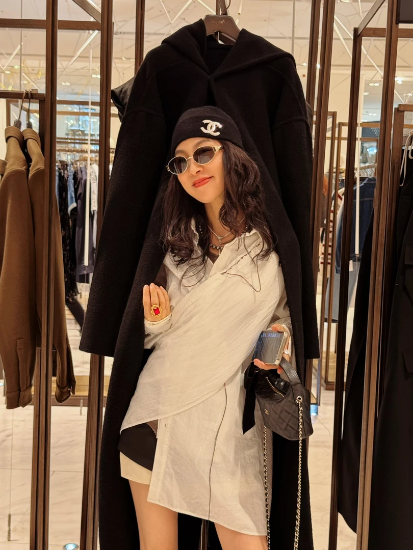 SONG TING 非黑即白多种穿法拉线衬衫761C520