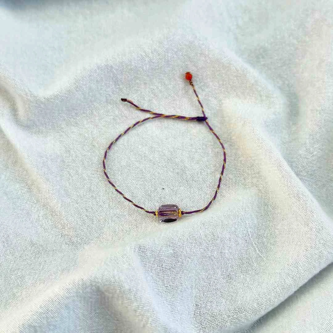 紫晶彩色编织手链S010--