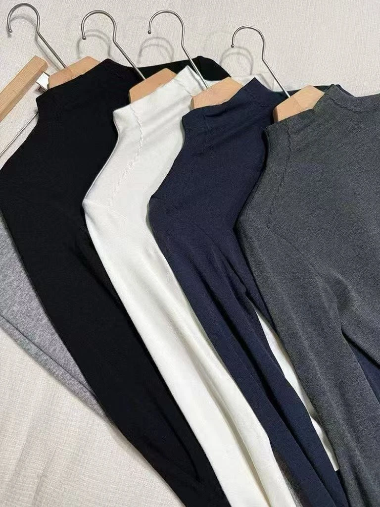 【香姐推荐】【5413053】冬季时尚爆款德绒半高领打底衫百搭T恤上衣