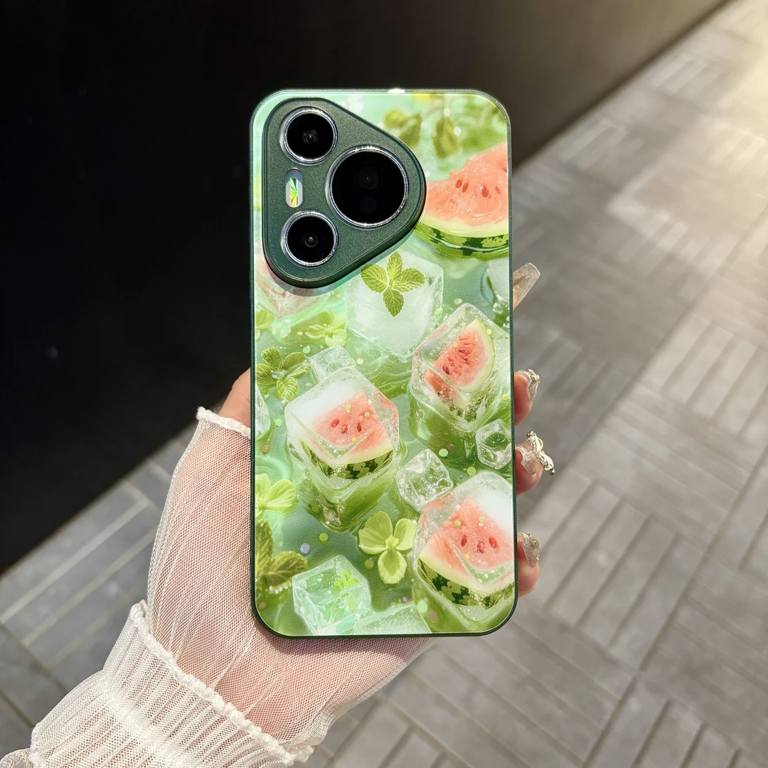 苹果/华为/oppo/vivo/小米 冰镇西瓜适用pura70肤感玻璃手机壳