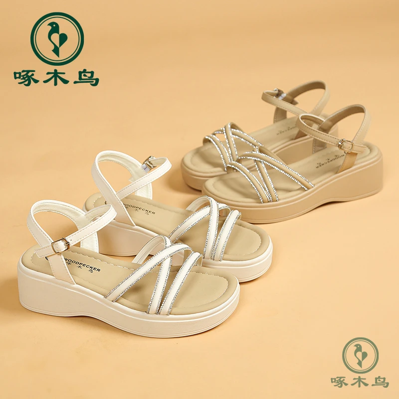 啄木鸟凉鞋女鞋网红时尚休闲百搭夏季软底外穿厚底防滑