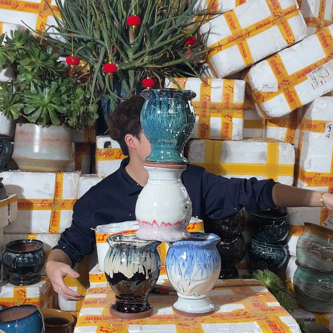 红陶宜兴紫砂花盆