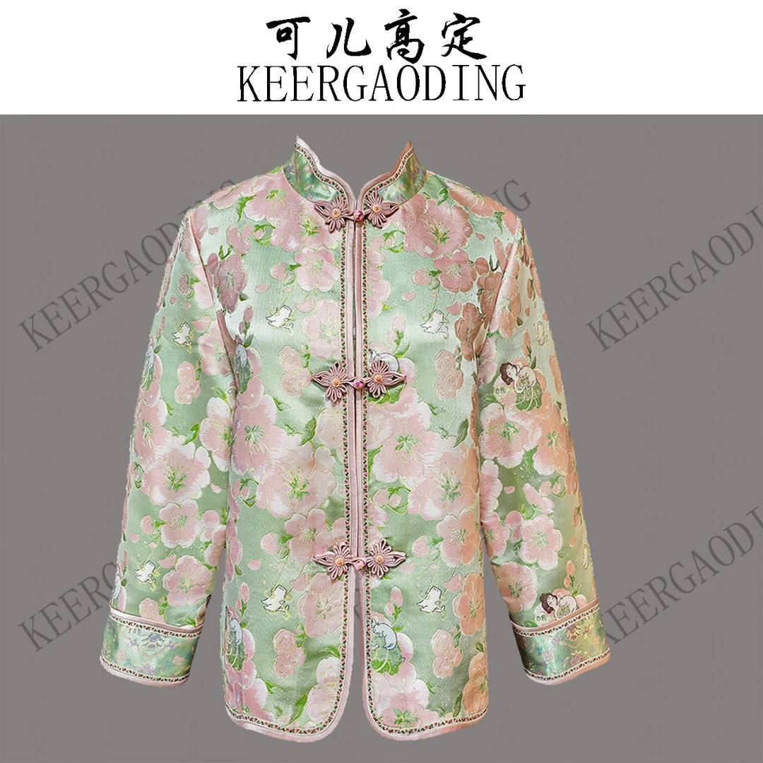 【可儿•高定】非遗宋锦高端新中式设计师款织金桑蚕丝外套3-JX5593