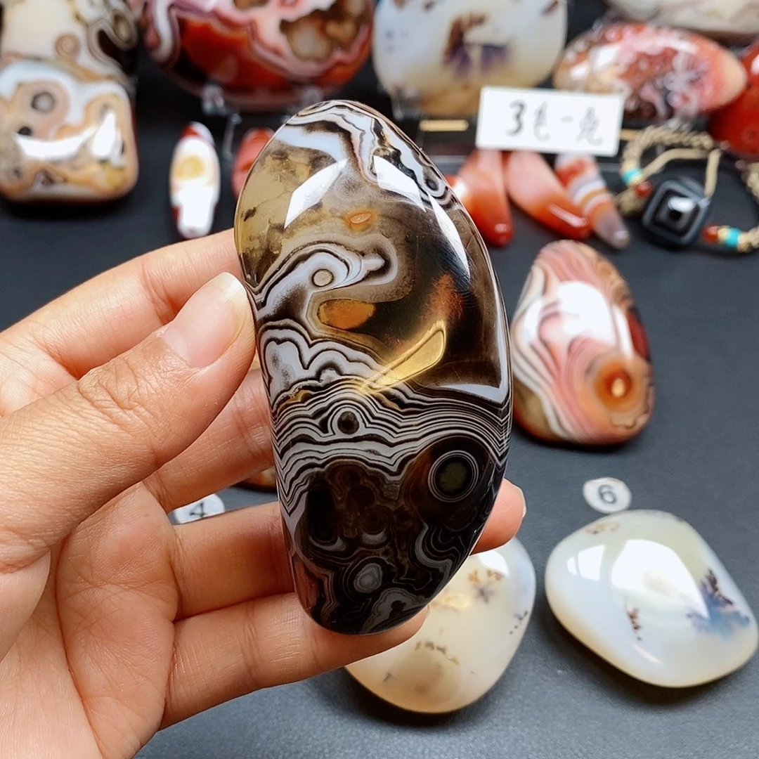 玛瑙/玉髓三毛未镶嵌用****3