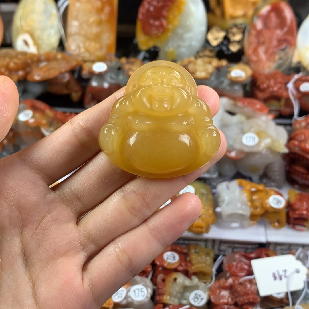 石英质玉（黄龙玉）未镶嵌挂件