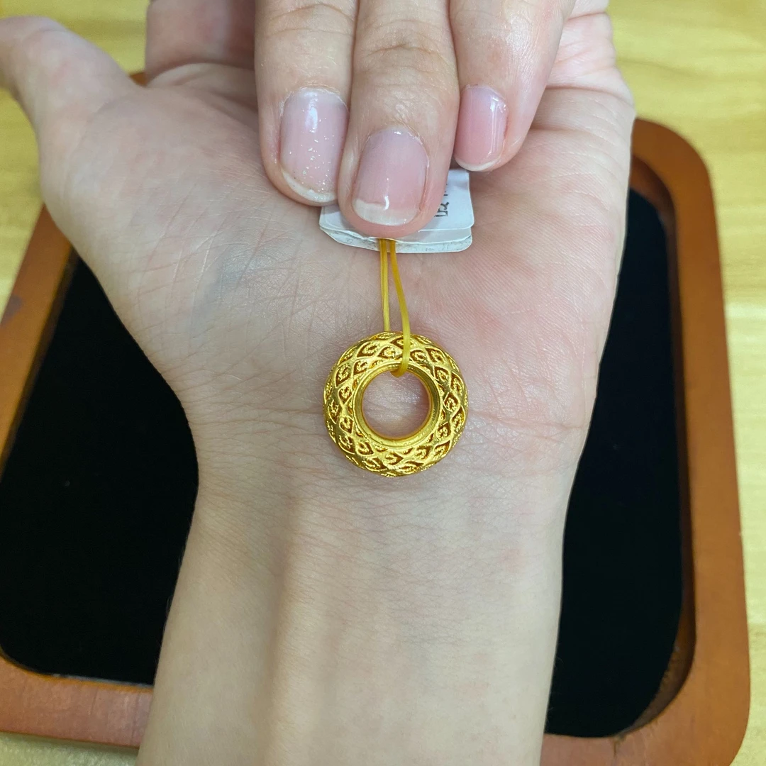 镂空平安扣足金999