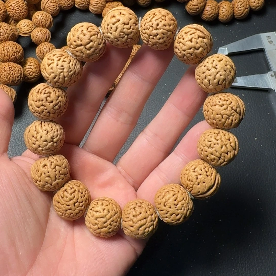 桃核吊坠圆周率手串