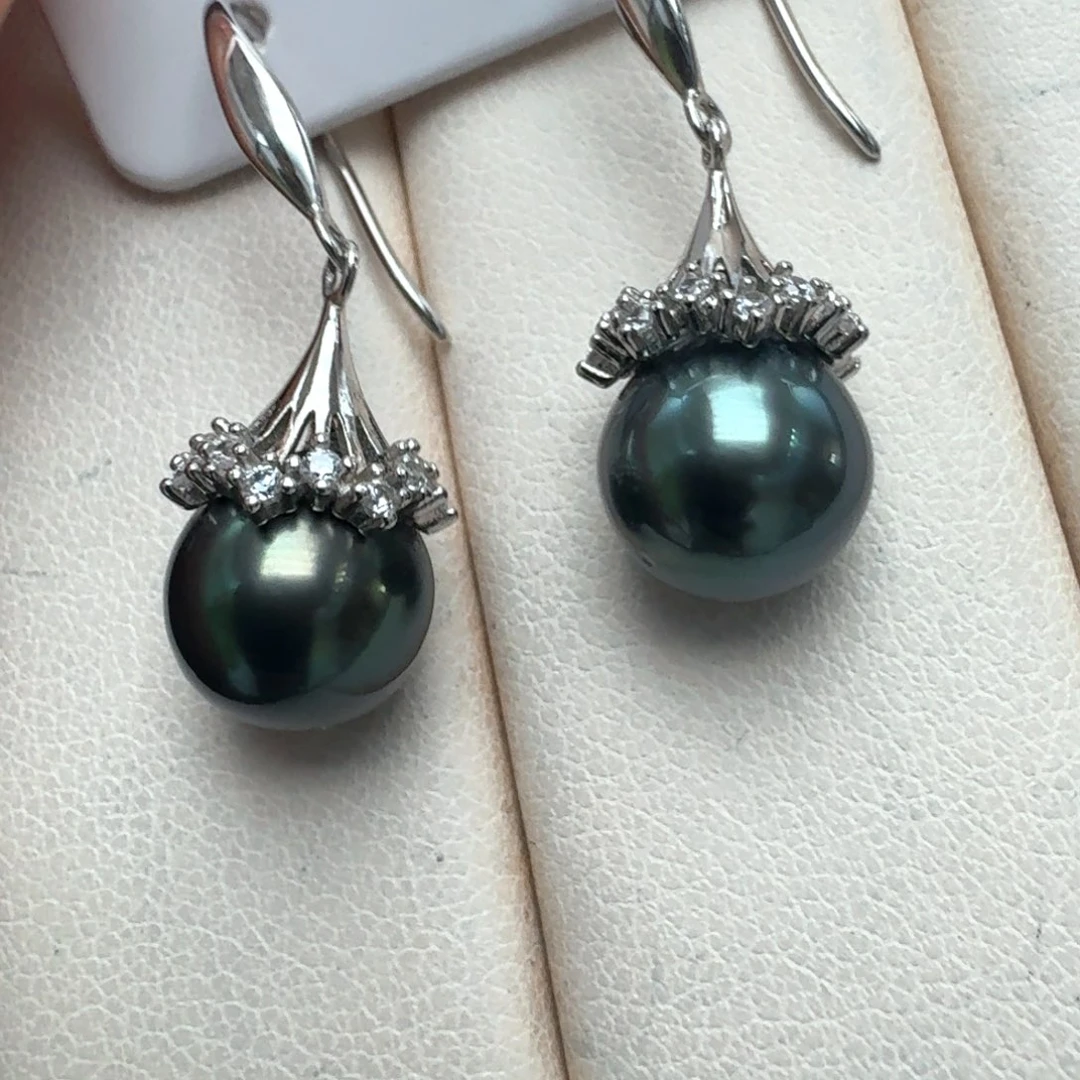 海水珍珠耳饰银S925镶嵌@@tt052