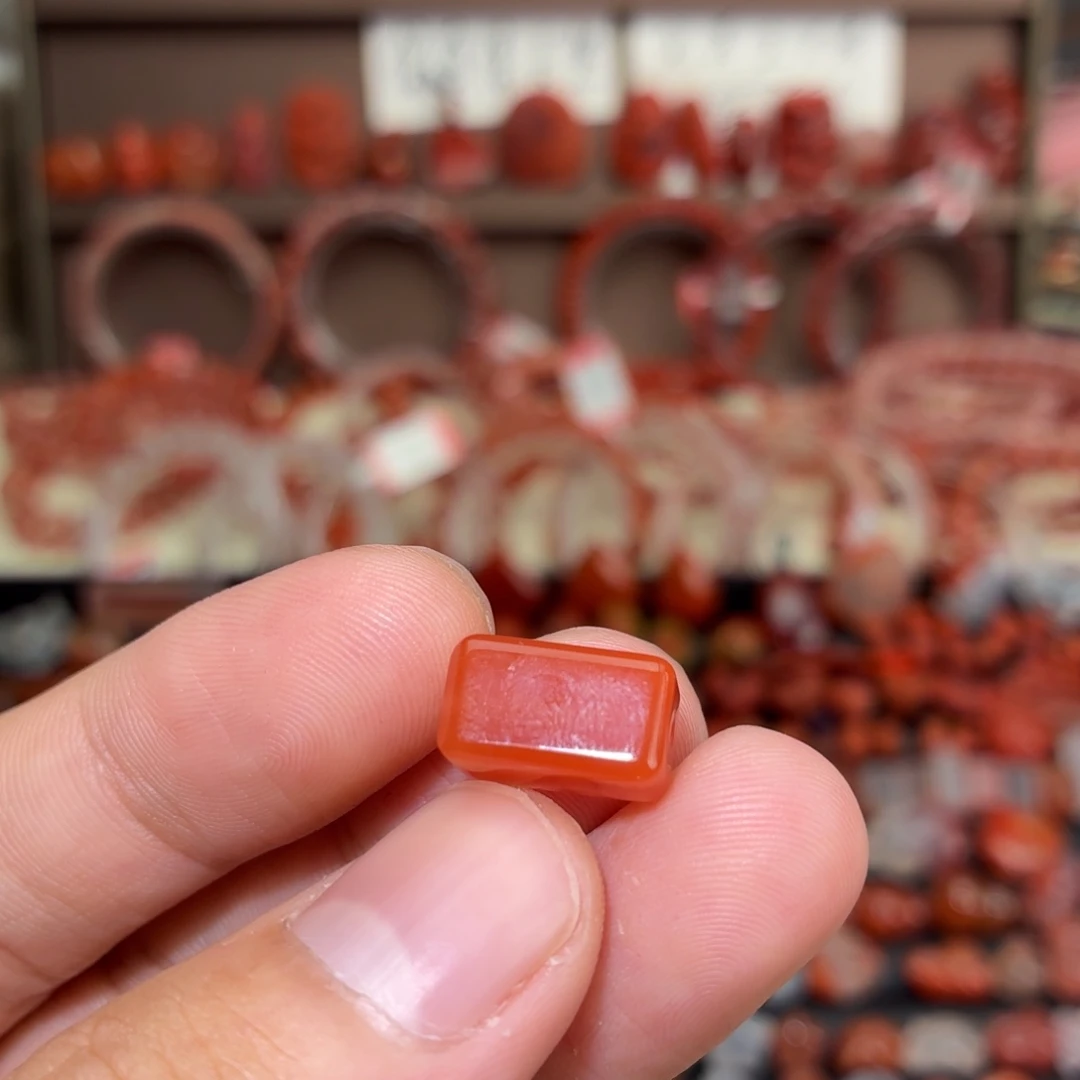 南红玛瑙未镶嵌颈饰长条印章1