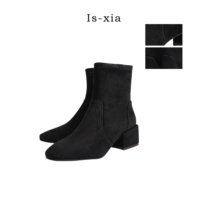 【SW弹力袜靴】高品质真皮大底弹力羊猄皮袜靴时装秋冬时尚百搭