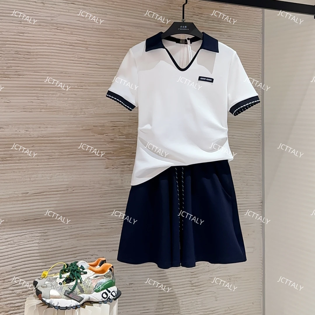 【宠粉价】高定系列 夏季宽松设计师款圆领T恤气质套装TZ-291