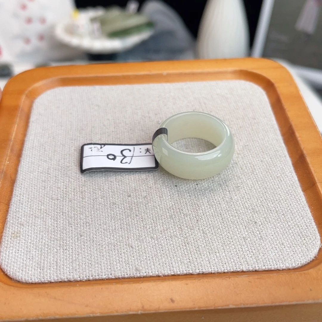 和田玉未镶嵌戒指U84奶黄吨吨18.7不 退换