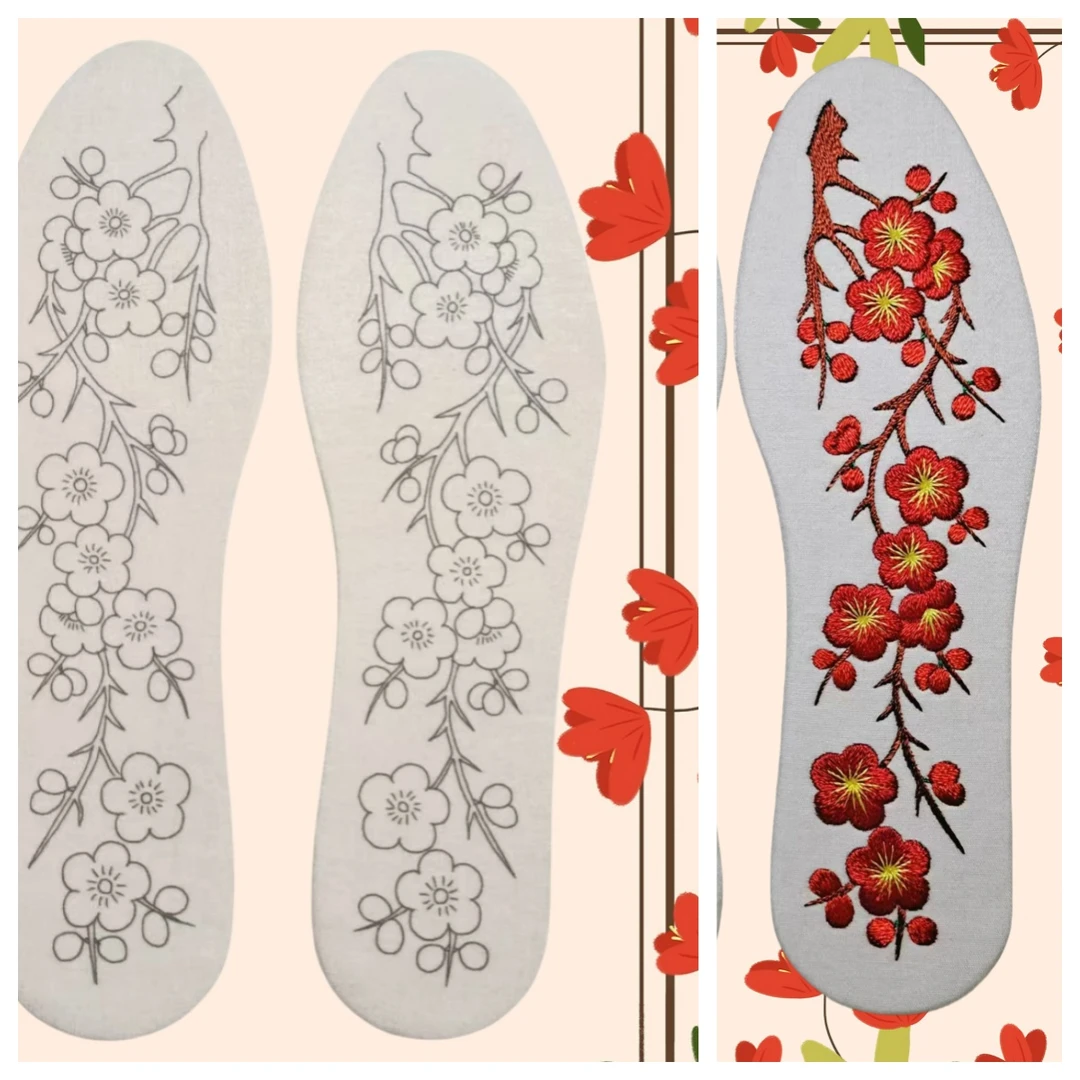 手工绣花鞋垫材料包送针线布丁针，五双以上包邮十双有福利