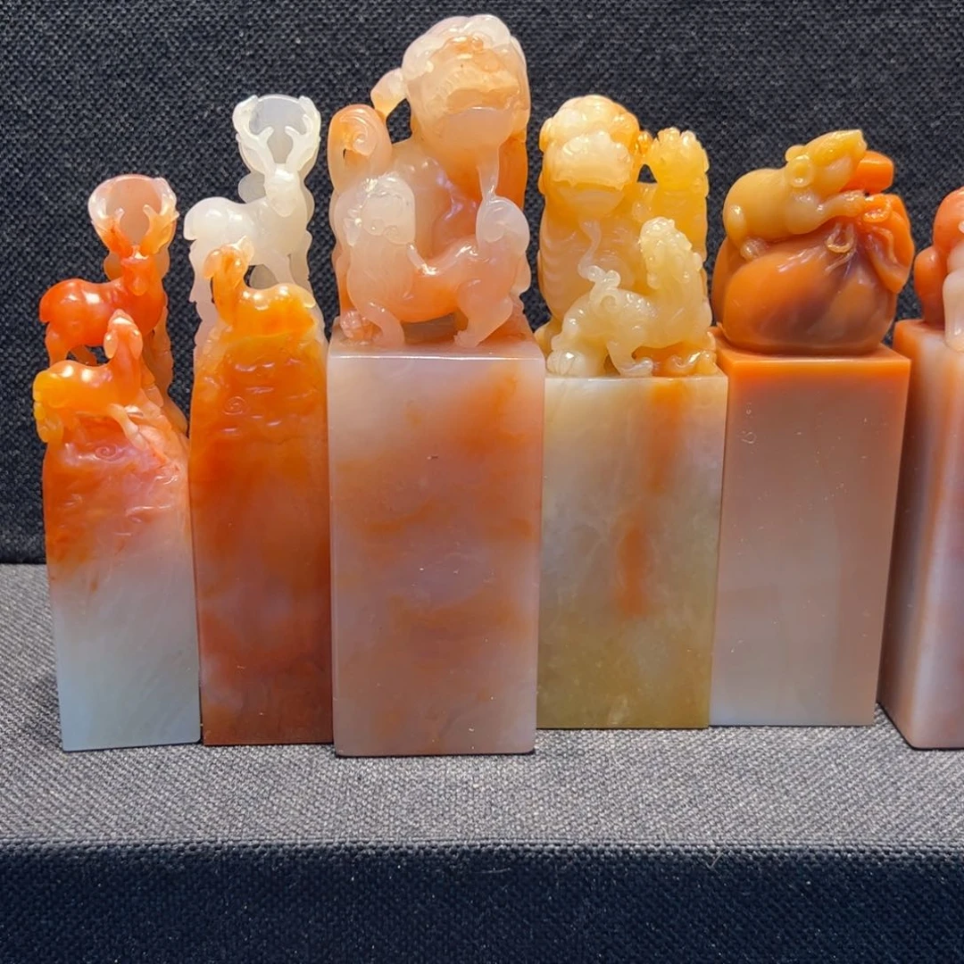 寿山石用****3印章摆件工艺品