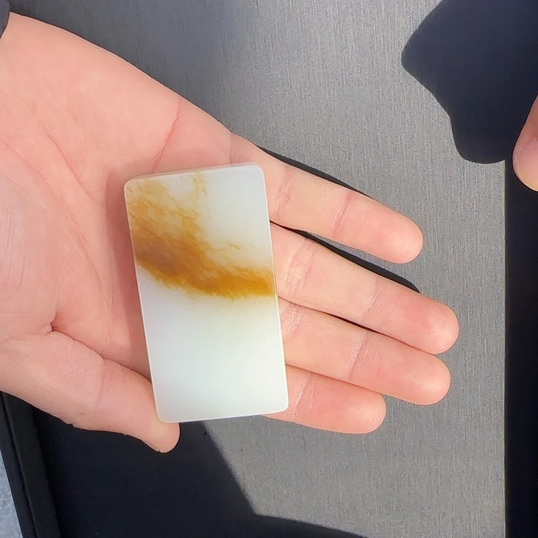 和田玉未镶嵌挂件糖白意境无事牌