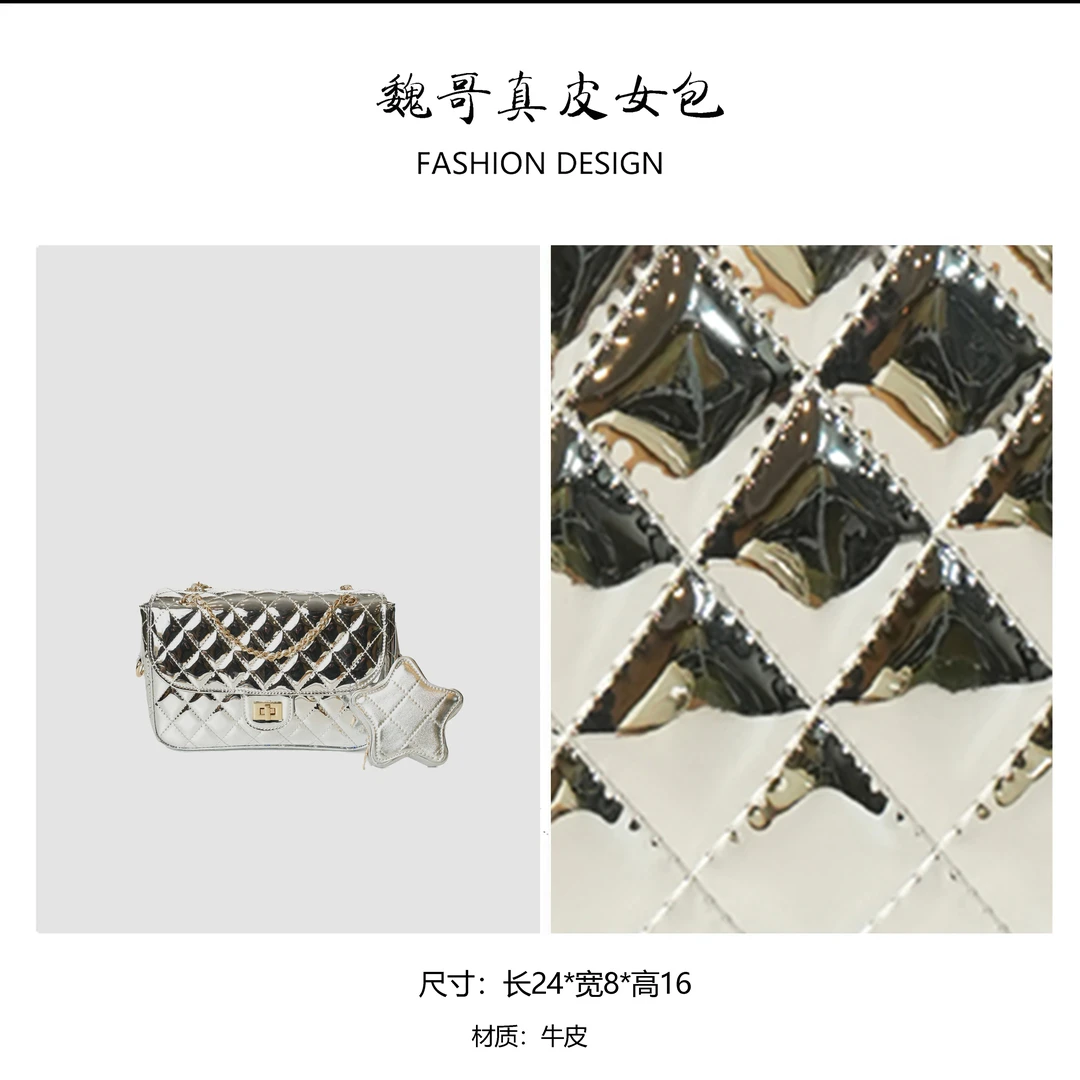【高定系列】轻奢时尚百搭小众通勤简约手提包BV6007-银色