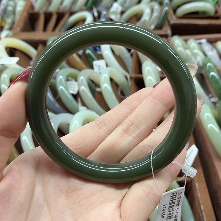 和田玉未镶嵌手镯和田玉青黄口 61 62