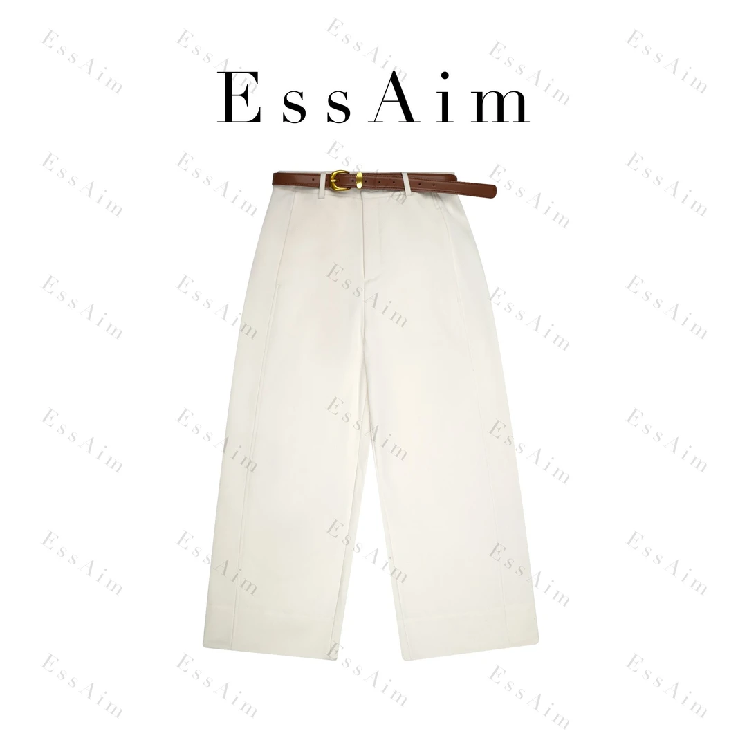 EssAim-0002法式薄款微弹休闲裤羊城故事裤子时尚轻奢直筒裤