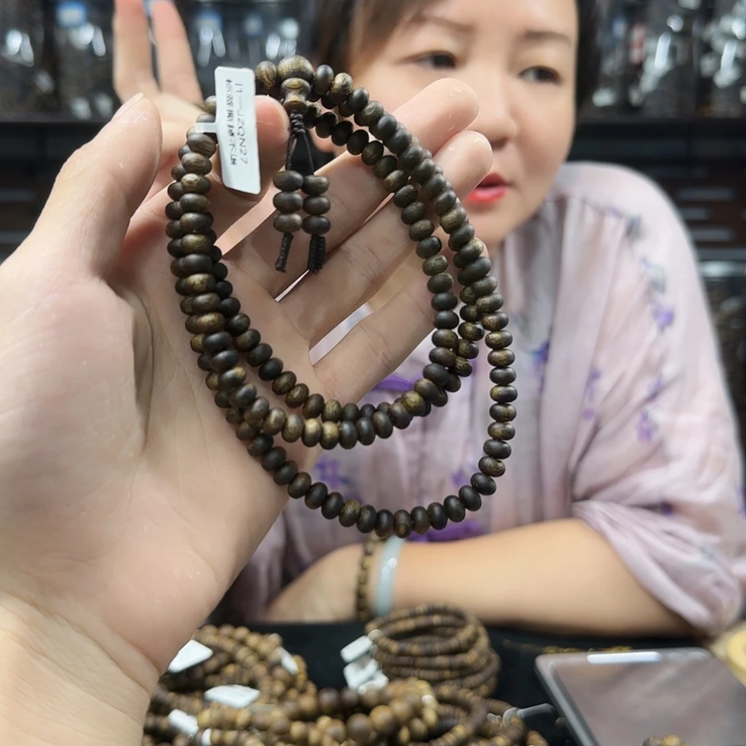 沉香手串奇楠沉香算盘珠多圈多样性发一