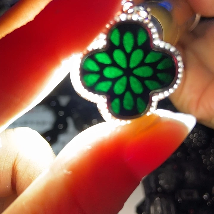 翡翠银S925镶嵌颈饰墨翠