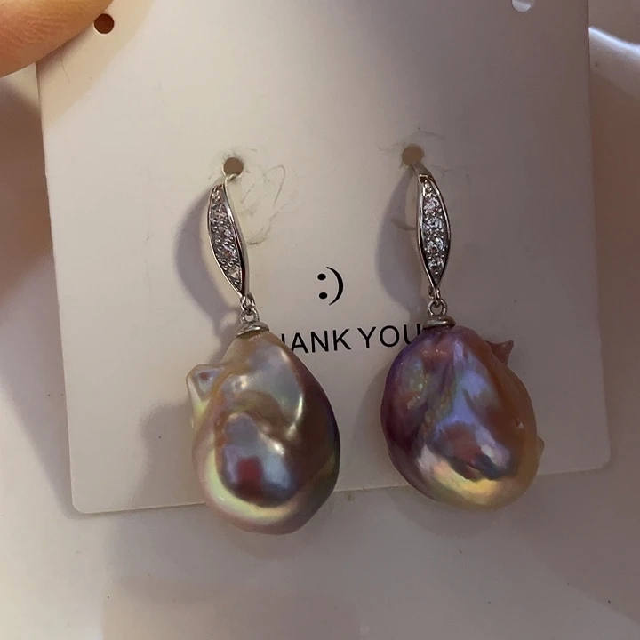 耳饰淡水珍珠银S925镶嵌