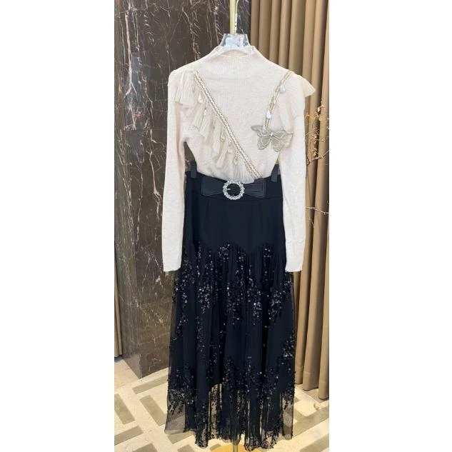 芙娜妮轻奢秋冬新款小众设计气质显瘦名媛女装两件套F2432281