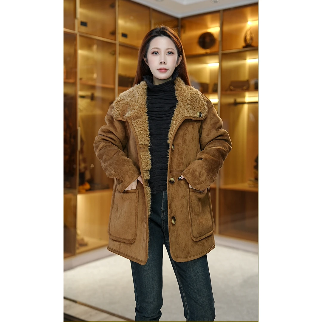 【双面穿】女加厚立中长款短外套连帽宽松25111403