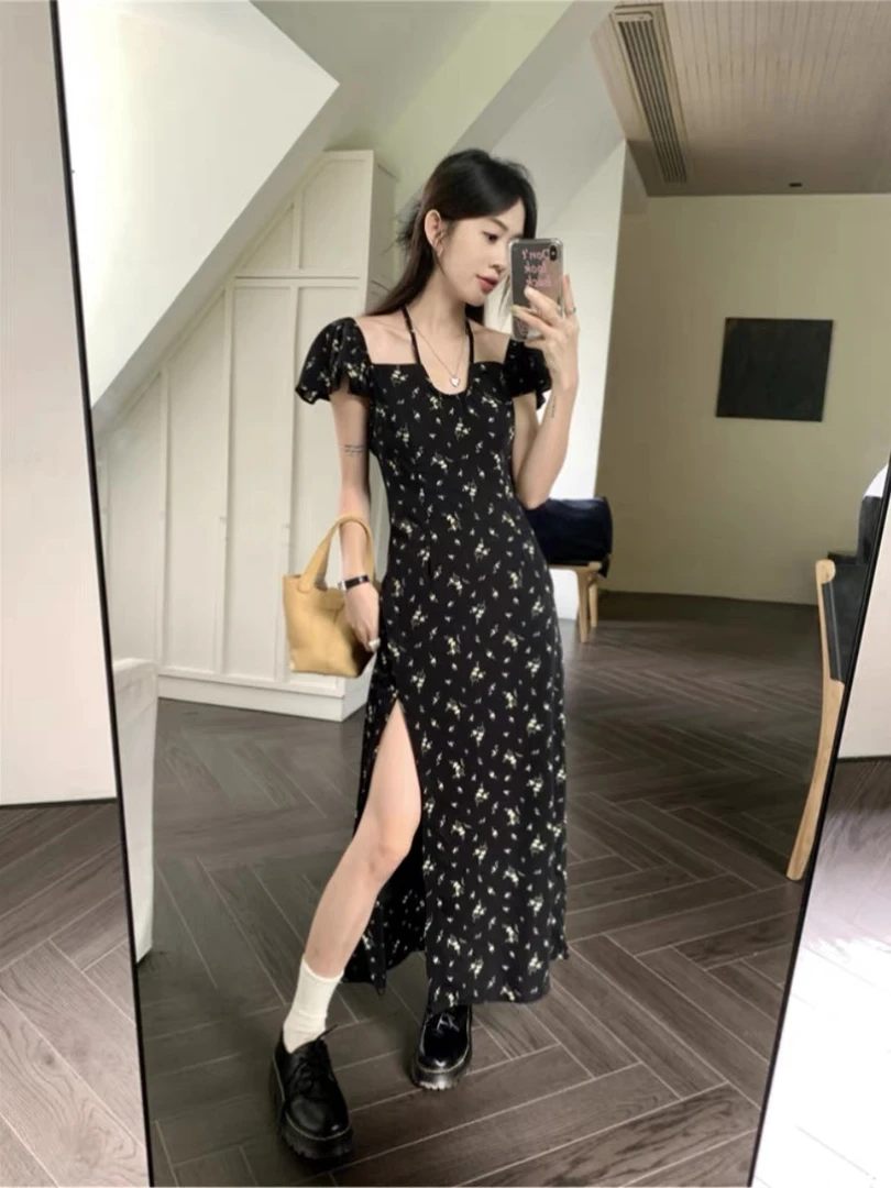 3M-15699夏季新款女装碎花短袖连衣裙