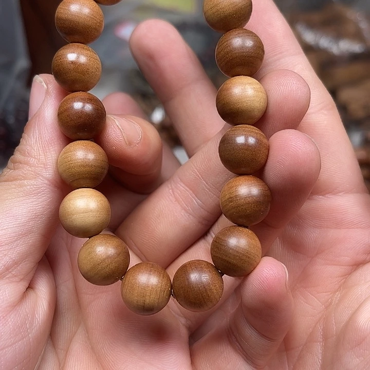 檀香木手串/手链老山檀枯木料黑肉横纹奶甜