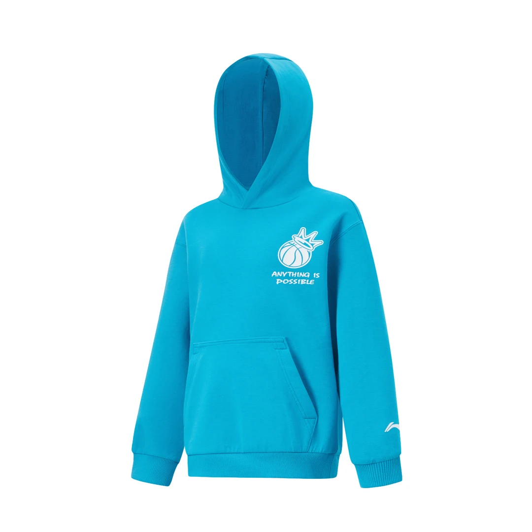 （直播）Lining/李宁篮球系列儿童亲肤舒适宽松套头连帽卫衣YWDU003