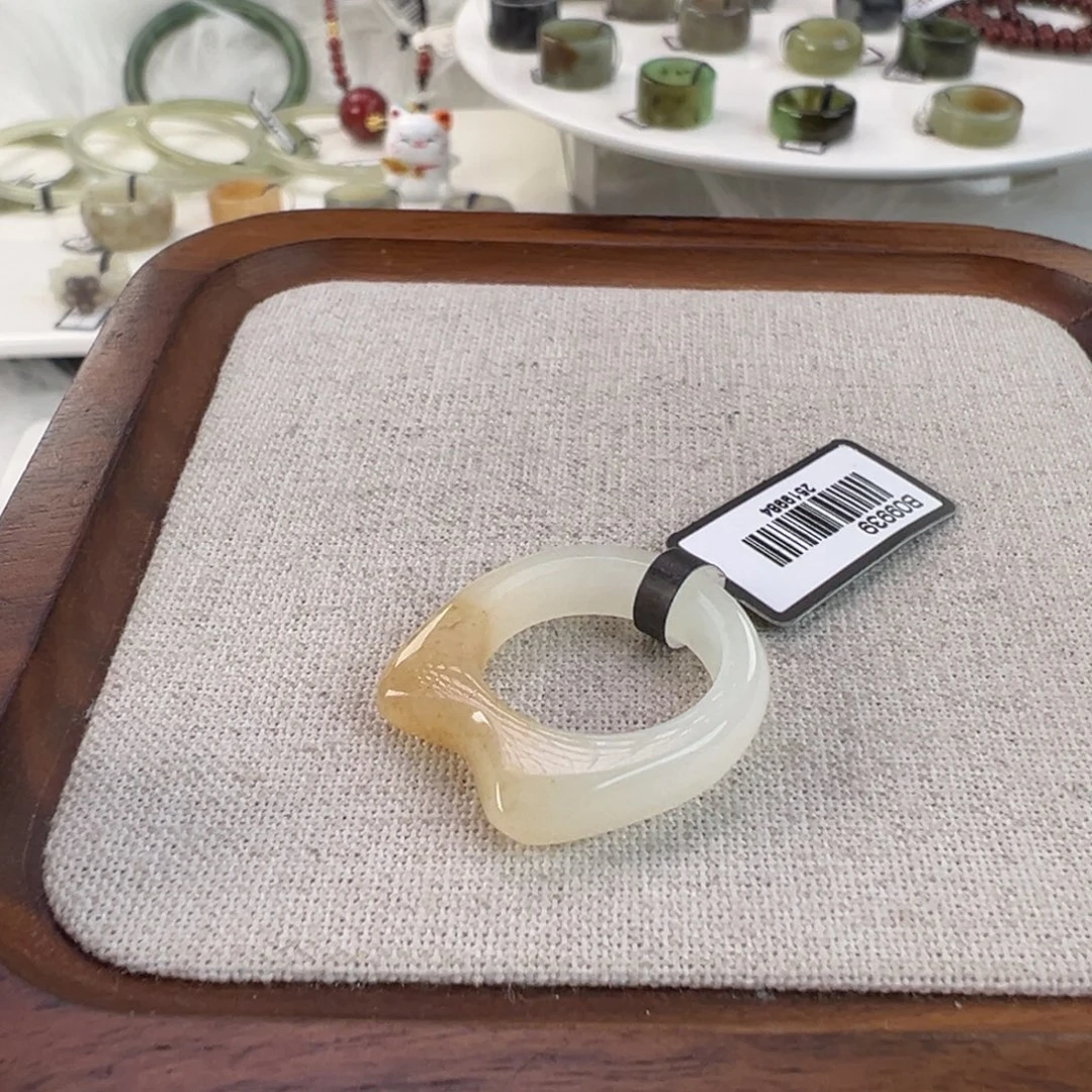 和田玉未镶嵌戒指w59飘糖猫耳17.1不退换