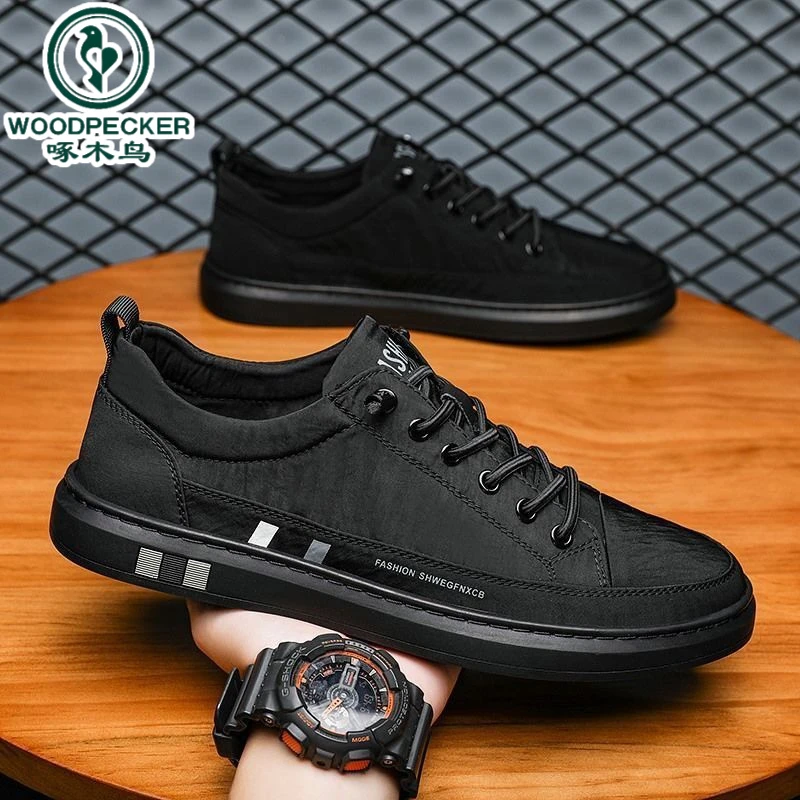 【正品】啄木鸟2025春秋季新款百搭跨境男鞋爆款小众韩版透气休闲男