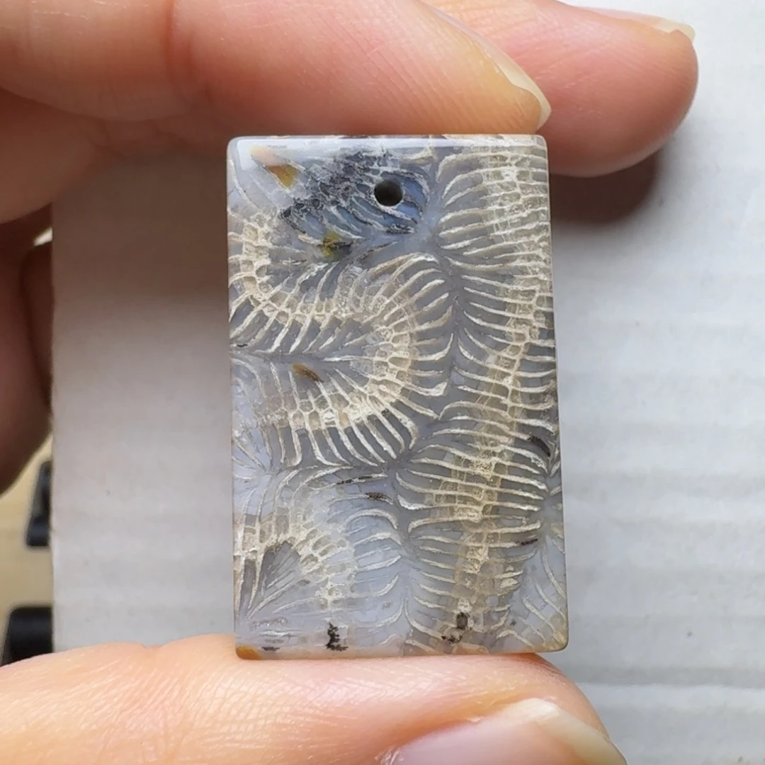 硅化玉未镶嵌蜈蚣纹