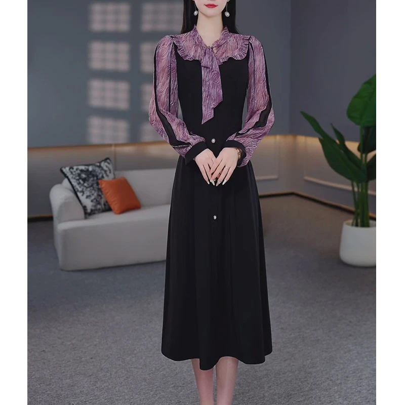 DBF-25A068MJ轻奢收腰气质优雅气质连衣裙显瘦M-5XL 修身