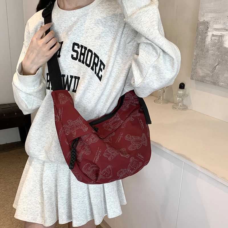 【多米包】2025单肩可折叠多口袋款斜挎包时尚帆布包包国潮百搭