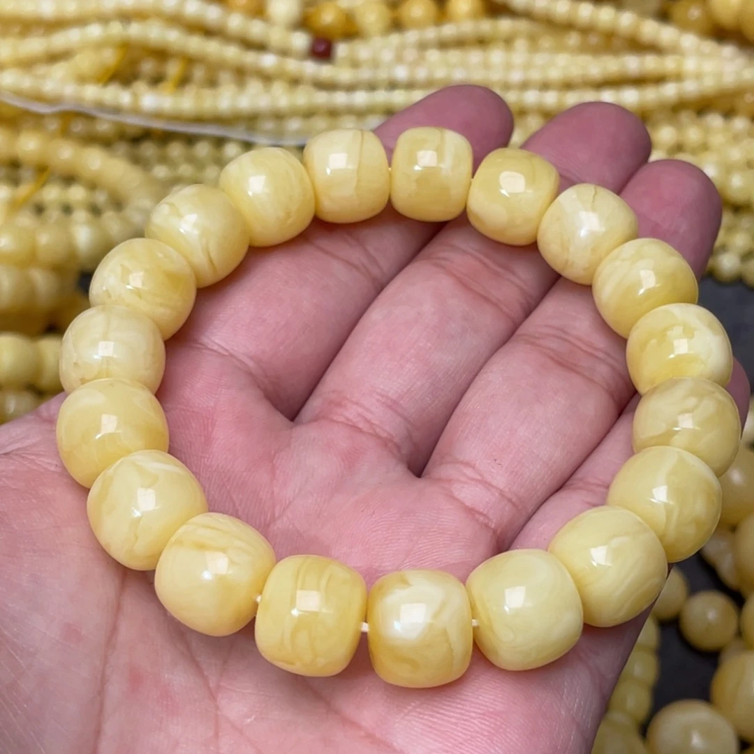蜜蜡裸石未镶嵌蜜蜡手串12.6mm