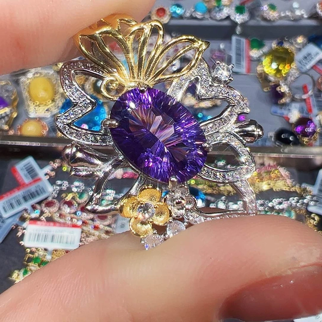 颈饰银S925镶嵌紫晶