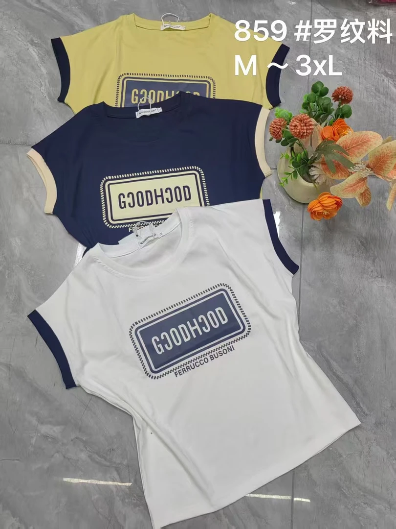 新款圆领短袖T恤859简约时尚百搭显瘦上衣