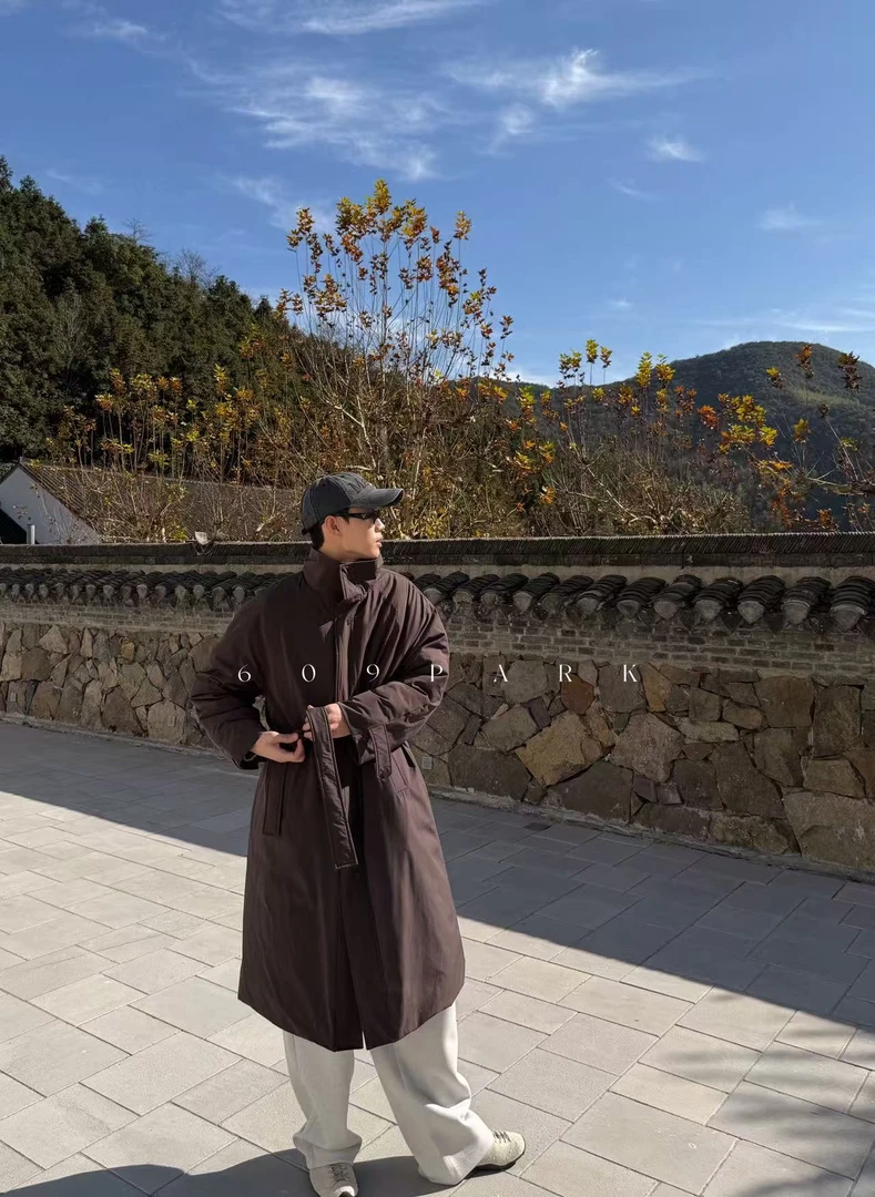 609PARK Casual长款羽绒大衣 90白鸭绒醋酸纤维