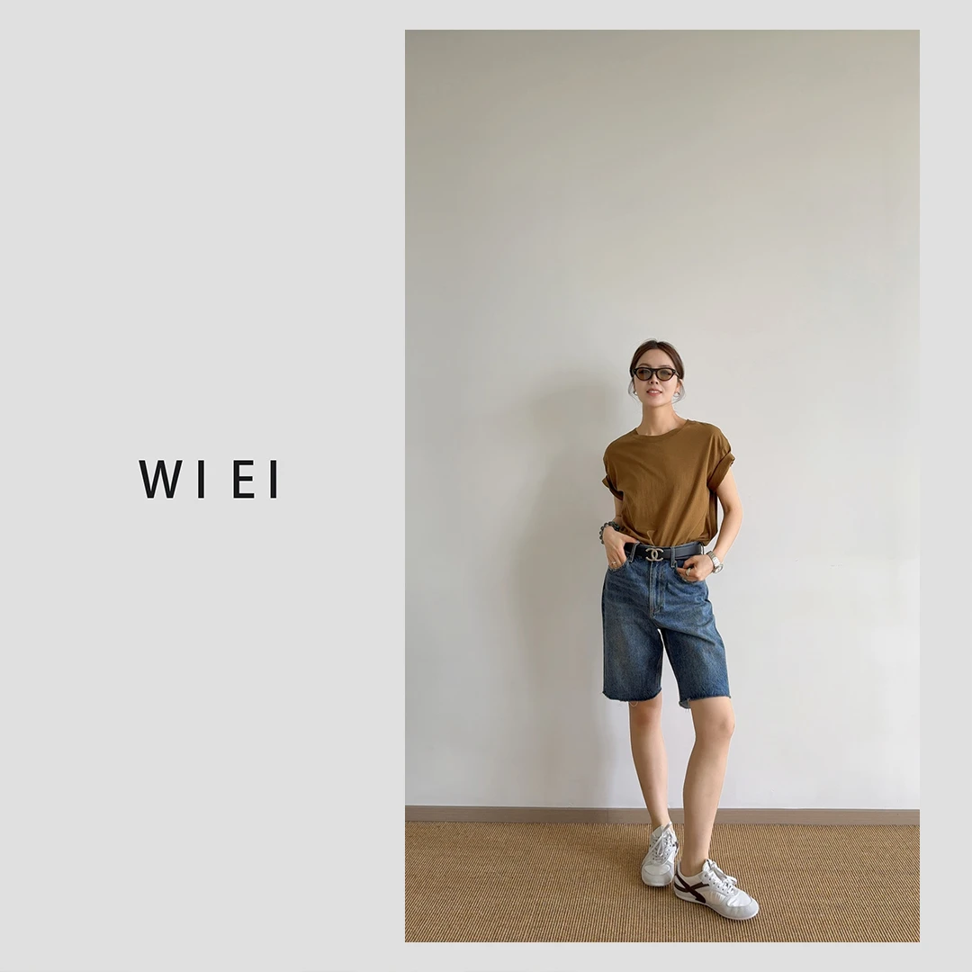 《WI EI》贝果*LINDIS羊毛/桑蚕丝/匹马棉 宽松極简T恤24194