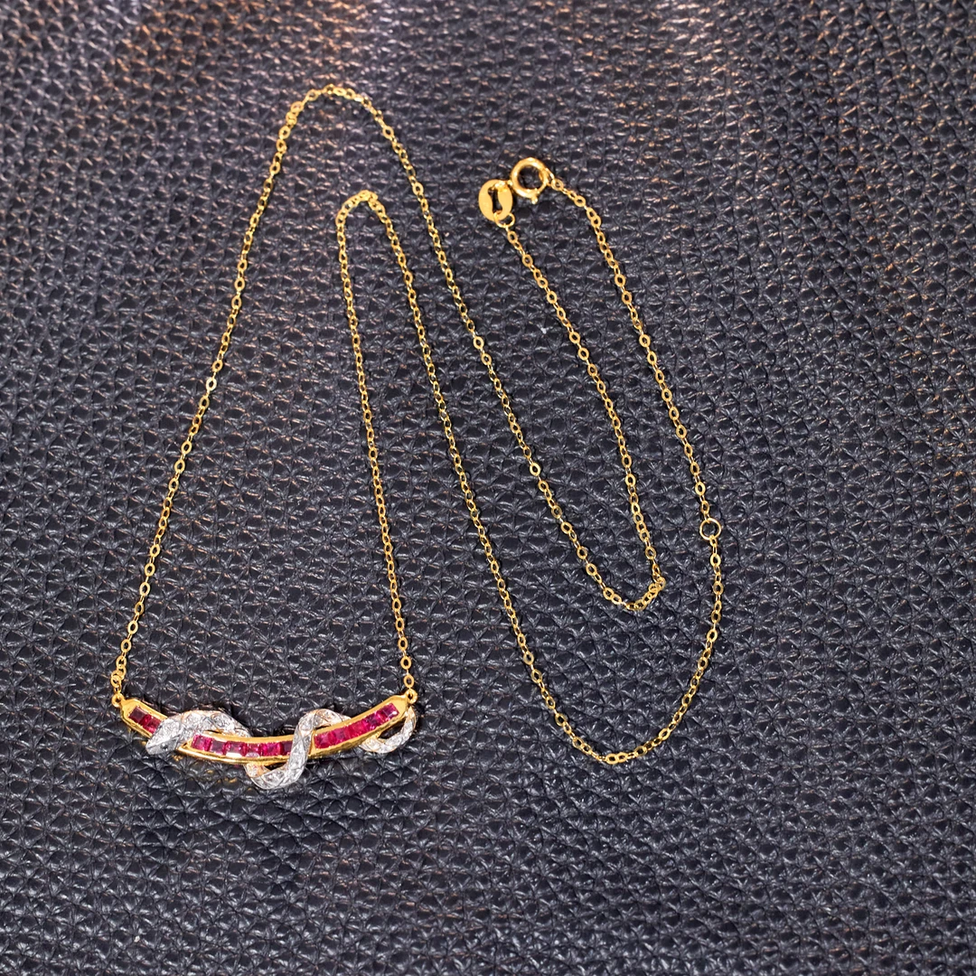 【歪歪】*红宝石项链*18K镶嵌U9930