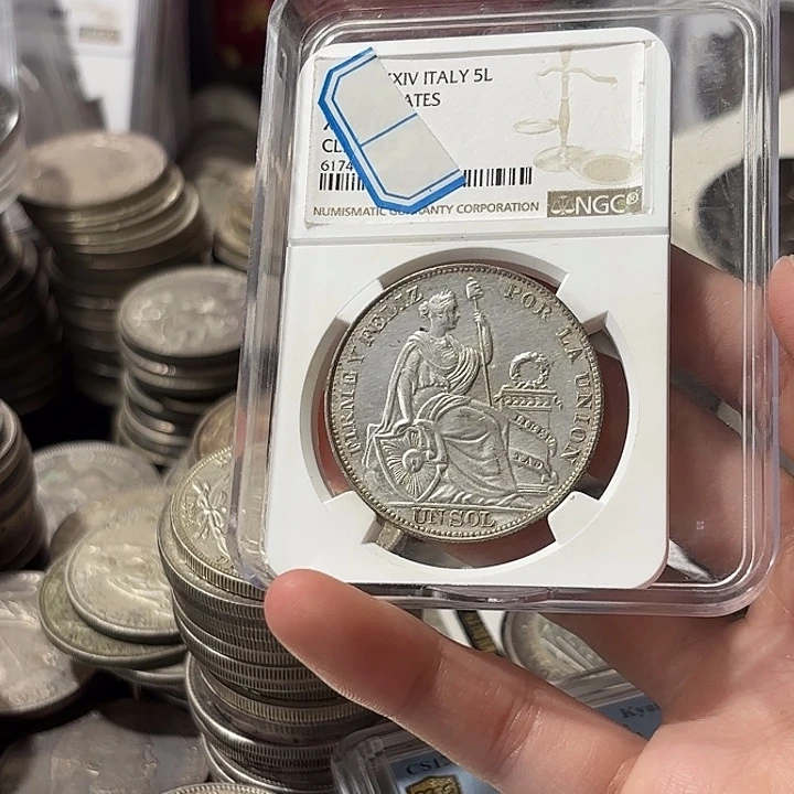 哇***哥普通金属币秘鲁坐洋一索尔银币