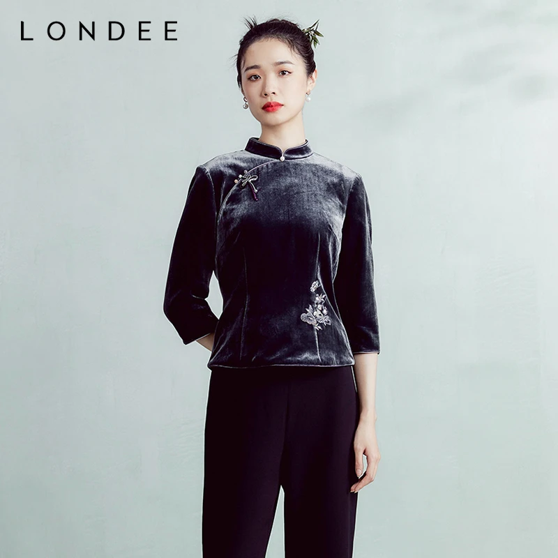 Londee/龙笛优雅国风新中式女士礼服上衣3T22297